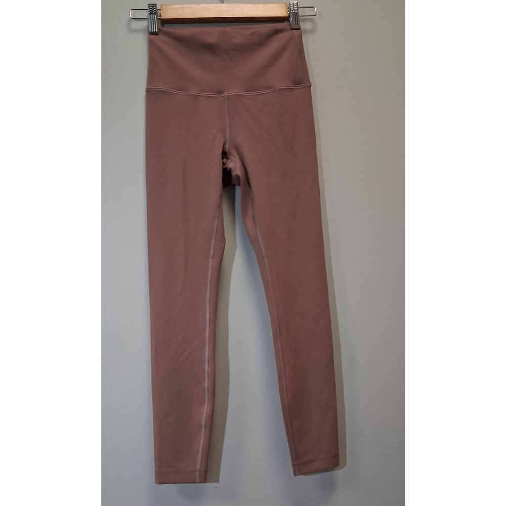 Lululemon womens size 6 wunder train hi rise running leggings brown blush rose